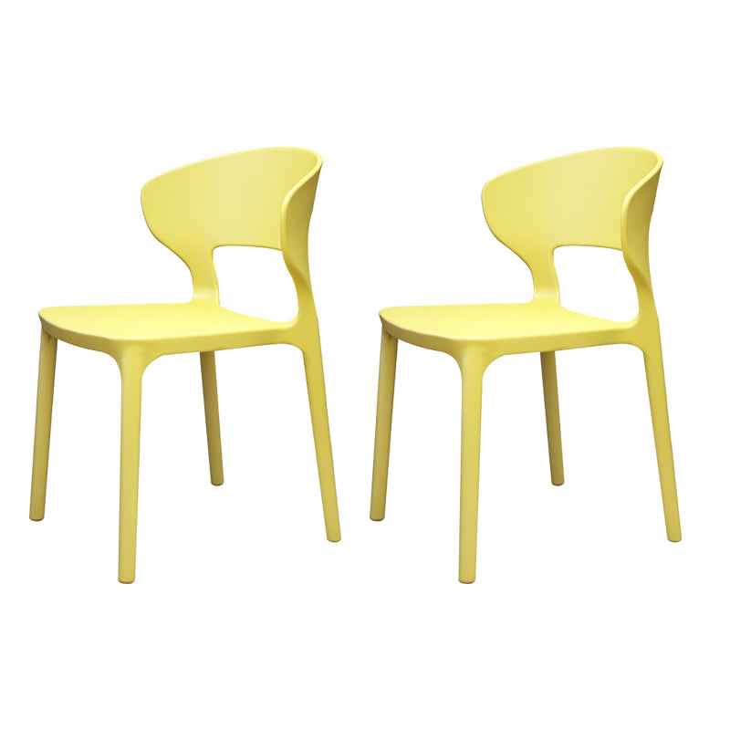Modern Plastic Chair Open Back Indoor Dining Arm Chair for Dinning Room