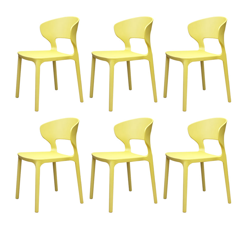 Modern Plastic Chair Open Back Indoor Dining Arm Chair for Dinning Room