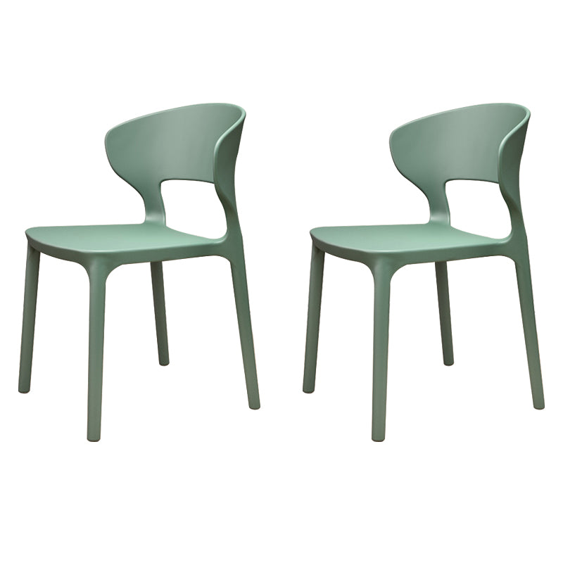 Modern Plastic Chair Open Back Indoor Dining Arm Chair for Dinning Room