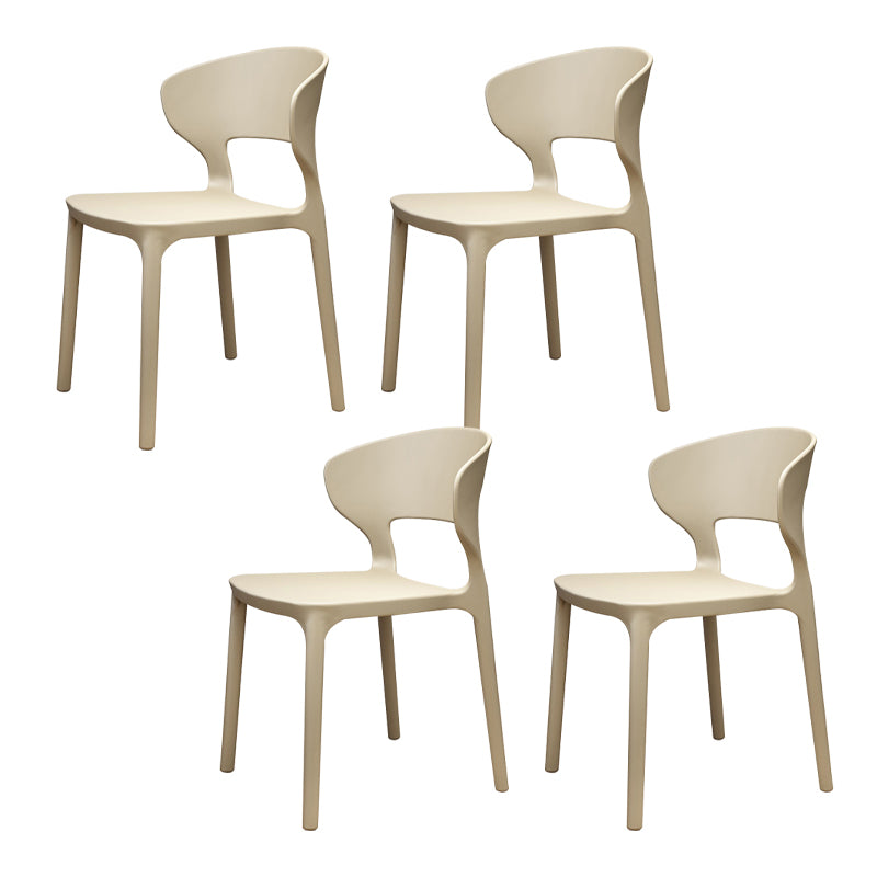 Modern Plastic Chair Open Back Indoor Dining Arm Chair for Dinning Room