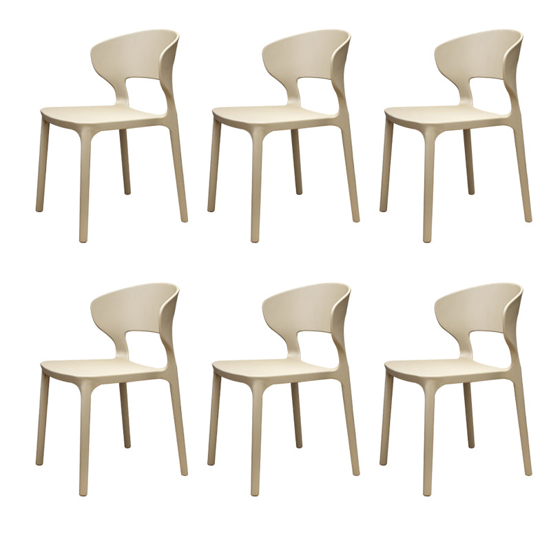 Modern Plastic Chair Open Back Indoor Dining Arm Chair for Dinning Room