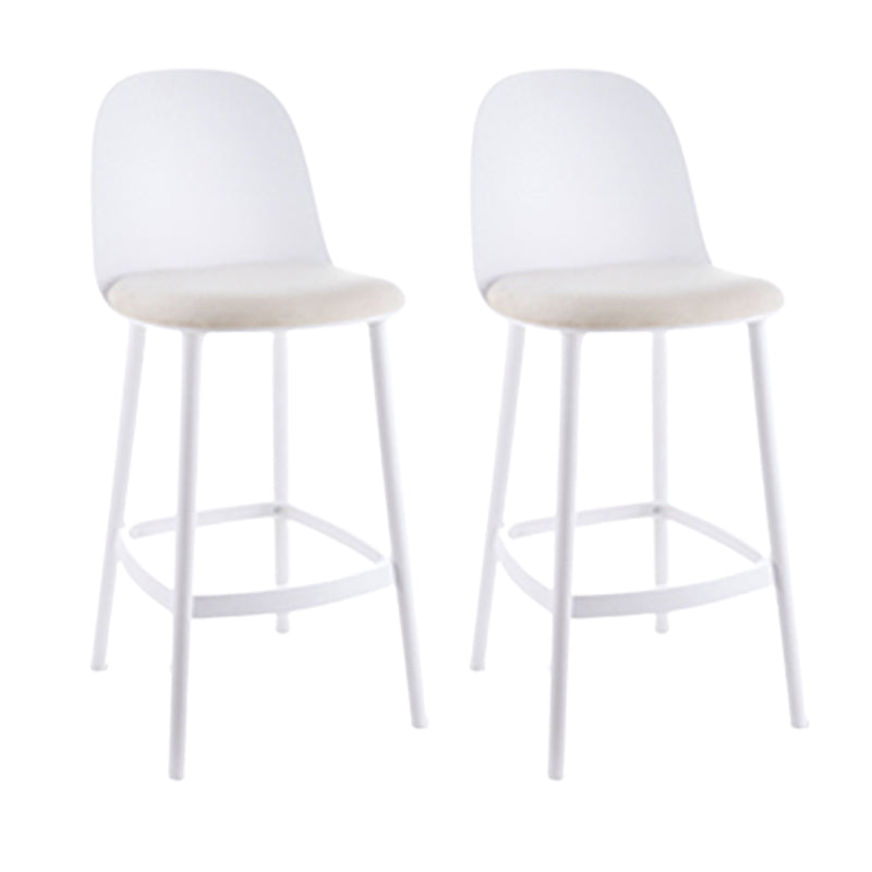 Contemporary Low Back Indoor Armless Plastic Bar Stool with Footrest