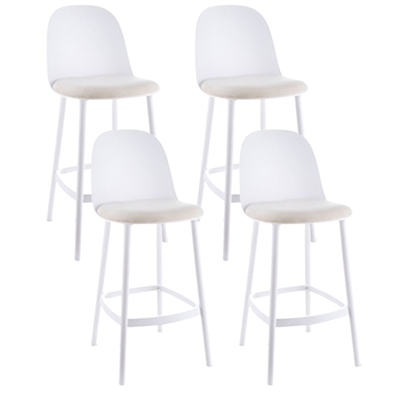 Contemporary Low Back Indoor Armless Plastic Bar Stool with Footrest