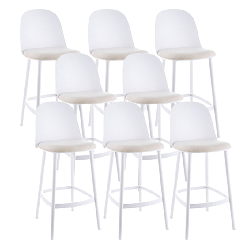 Contemporary Low Back Indoor Armless Plastic Bar Stool with Footrest