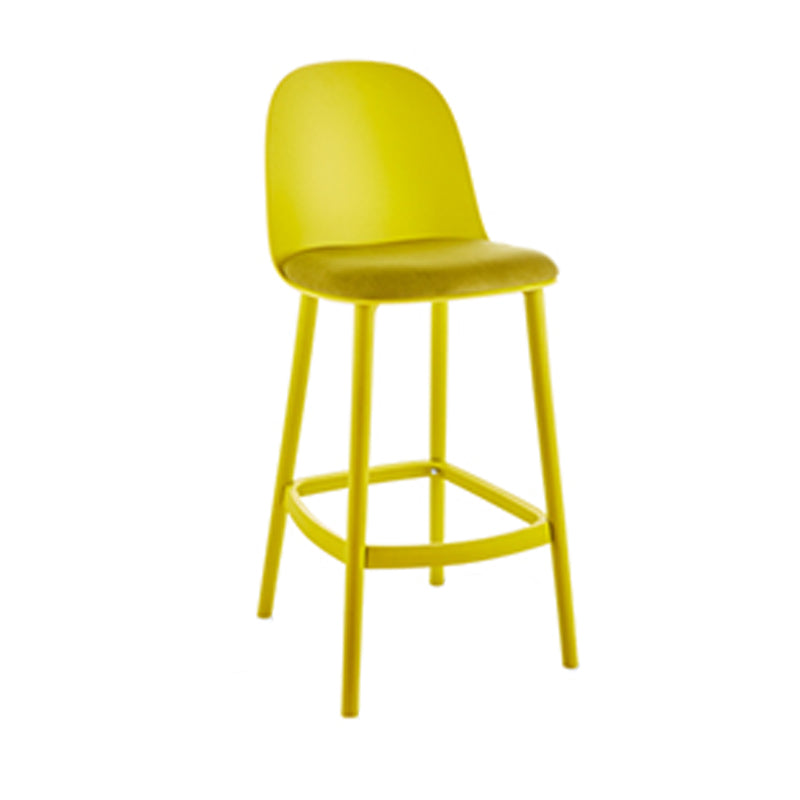 Contemporary Low Back Indoor Armless Plastic Bar Stool with Footrest