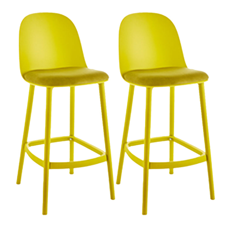 Contemporary Low Back Indoor Armless Plastic Bar Stool with Footrest