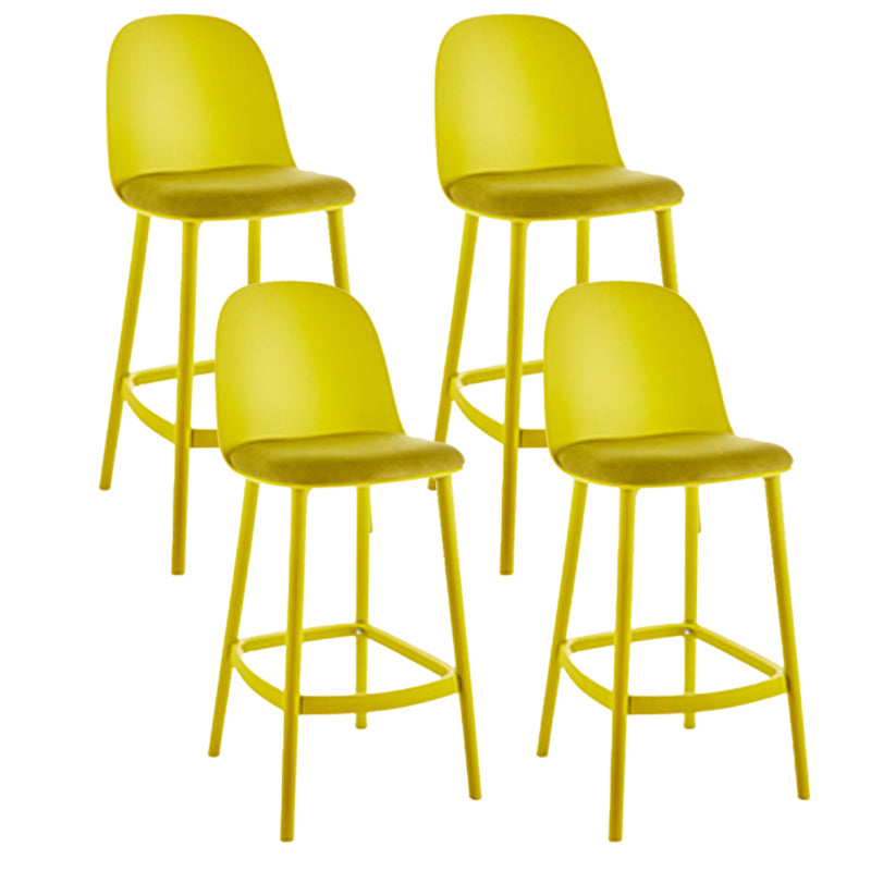 Contemporary Low Back Indoor Armless Plastic Bar Stool with Footrest