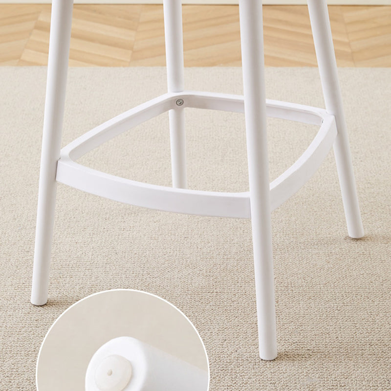 Contemporary Low Back Indoor Armless Plastic Bar Stool with Footrest