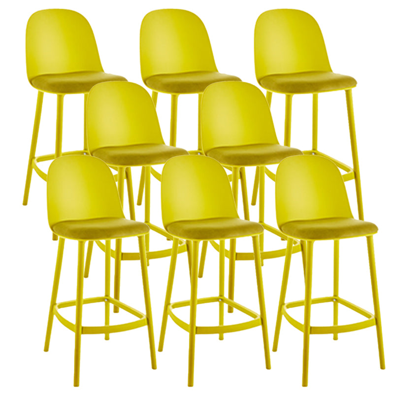 Contemporary Low Back Indoor Armless Plastic Bar Stool with Footrest