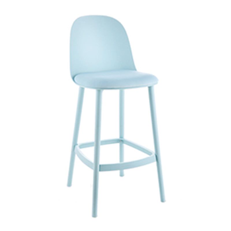 Contemporary Low Back Indoor Armless Plastic Bar Stool with Footrest