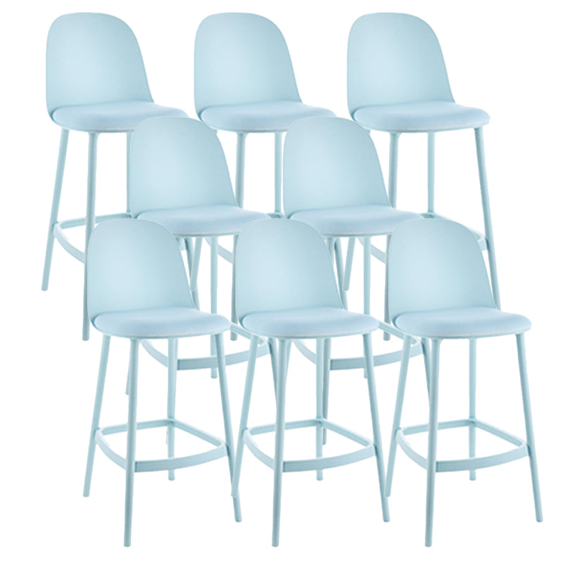 Contemporary Low Back Indoor Armless Plastic Bar Stool with Footrest