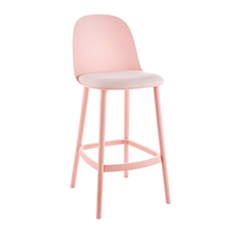 Contemporary Low Back Indoor Armless Plastic Bar Stool with Footrest