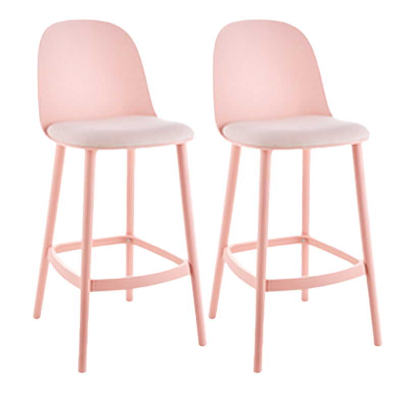 Contemporary Low Back Indoor Armless Plastic Bar Stool with Footrest