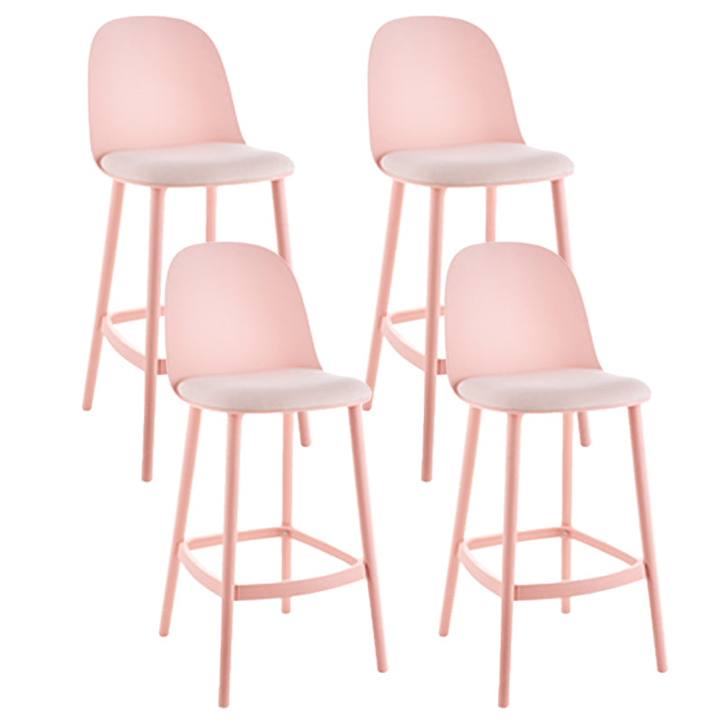Contemporary Low Back Indoor Armless Plastic Bar Stool with Footrest