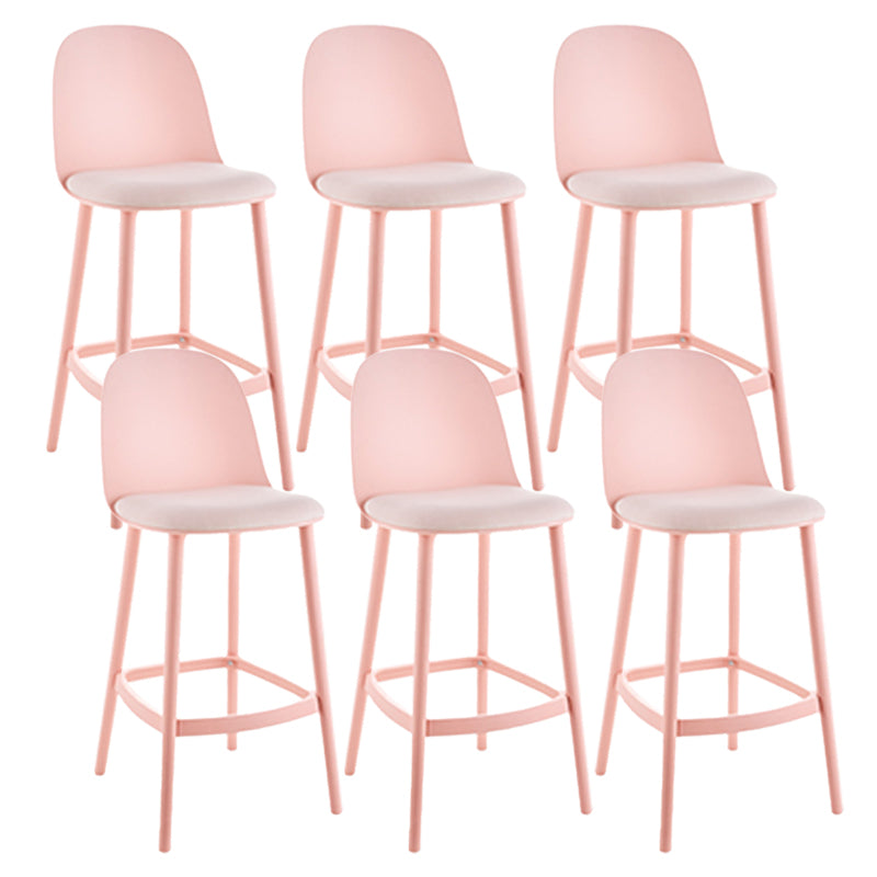 Contemporary Low Back Indoor Armless Plastic Bar Stool with Footrest