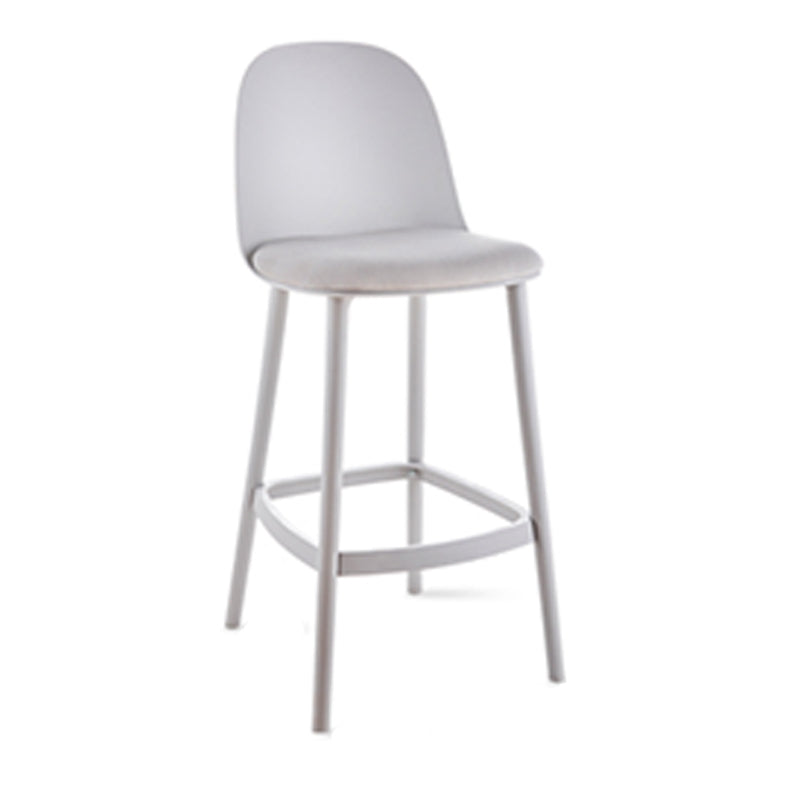 Contemporary Low Back Indoor Armless Plastic Bar Stool with Footrest