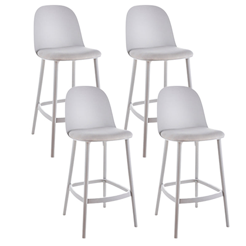Contemporary Low Back Indoor Armless Plastic Bar Stool with Footrest