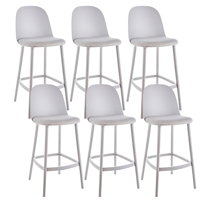 Contemporary Low Back Indoor Armless Plastic Bar Stool with Footrest
