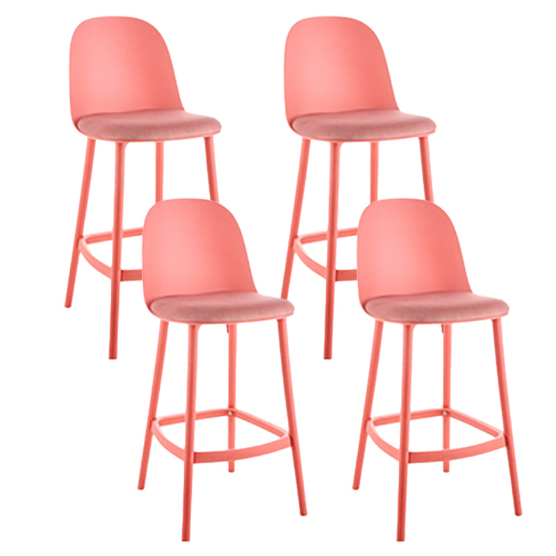 Contemporary Low Back Indoor Armless Plastic Bar Stool with Footrest