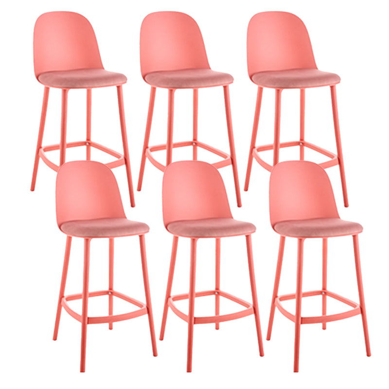 Contemporary Low Back Indoor Armless Plastic Bar Stool with Footrest
