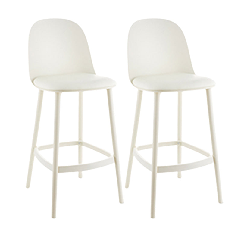 Contemporary Low Back Indoor Armless Plastic Bar Stool with Footrest