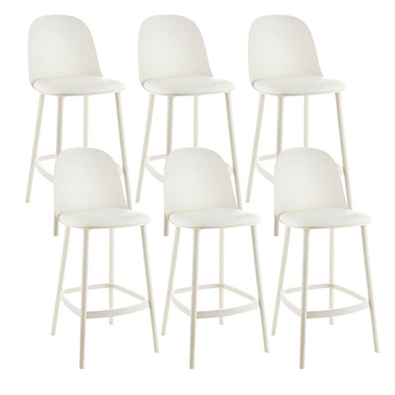 Contemporary Low Back Indoor Armless Plastic Bar Stool with Footrest