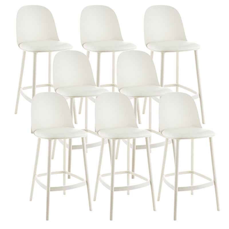 Contemporary Low Back Indoor Armless Plastic Bar Stool with Footrest