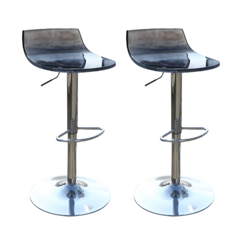 Low Back Armless Adjustable Height Swivel Bar Stool with Footrest