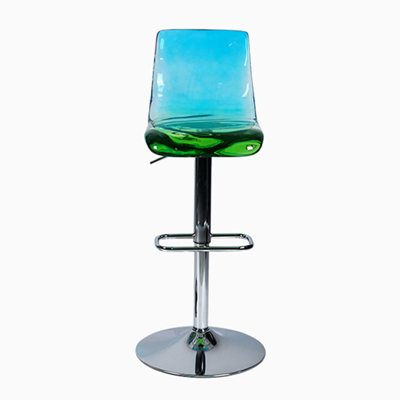 Low Back Armless Adjustable Height Swivel Bar Stool with Footrest