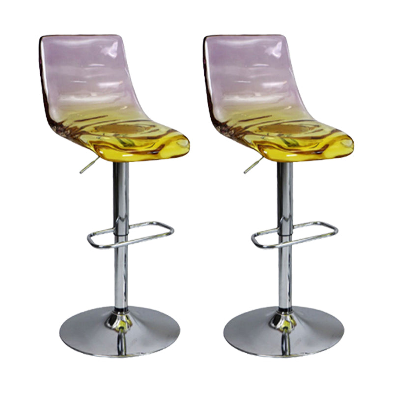 Low Back Armless Adjustable Height Swivel Bar Stool with Footrest