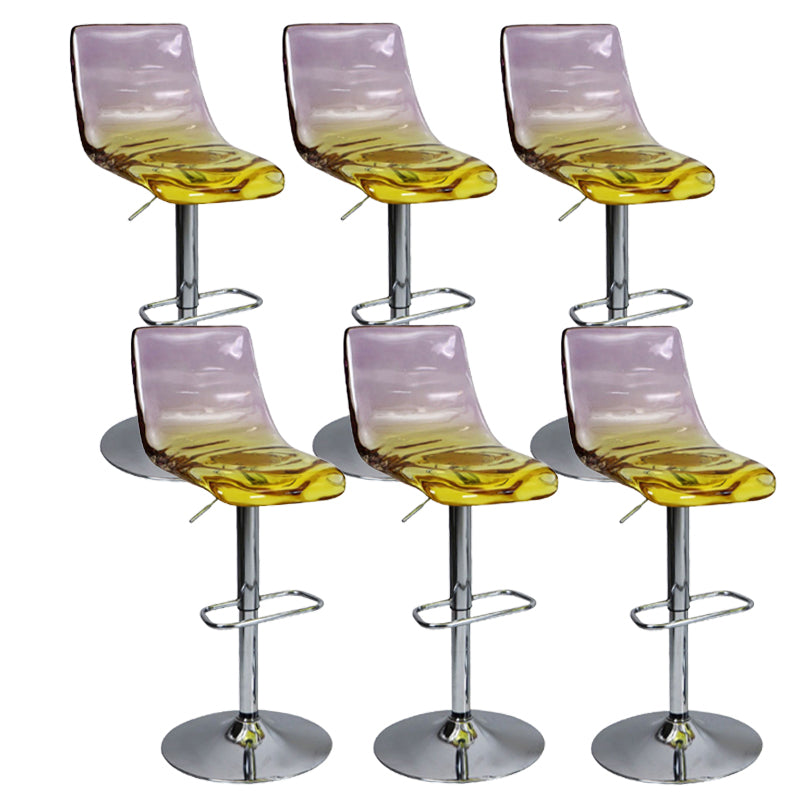 Low Back Armless Adjustable Height Swivel Bar Stool with Footrest