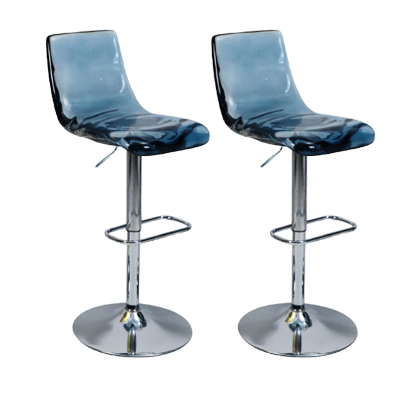 Low Back Armless Adjustable Height Swivel Bar Stool with Footrest