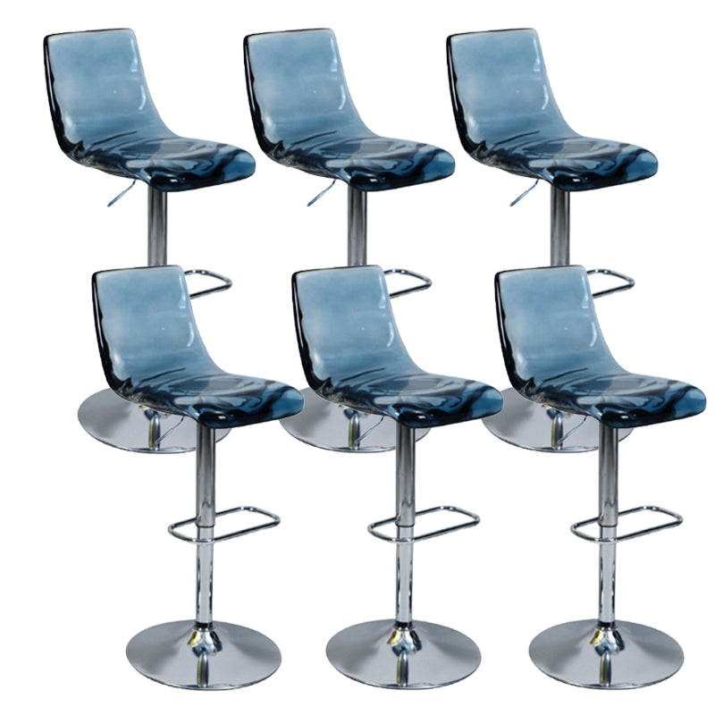 Low Back Armless Adjustable Height Swivel Bar Stool with Footrest