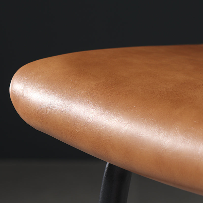 Contemporary Backrest Faux Leather Armless Bar Stool with Footrest