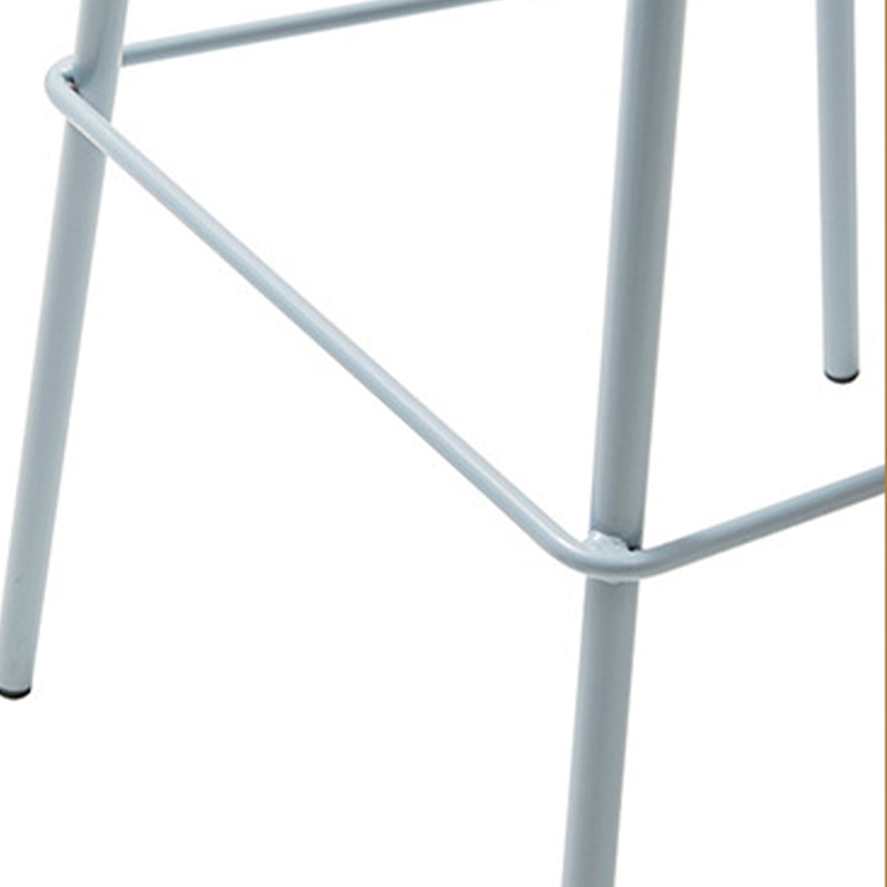 Contemporary Upholstered Low Back Plastic Bar Stools with Metal Base