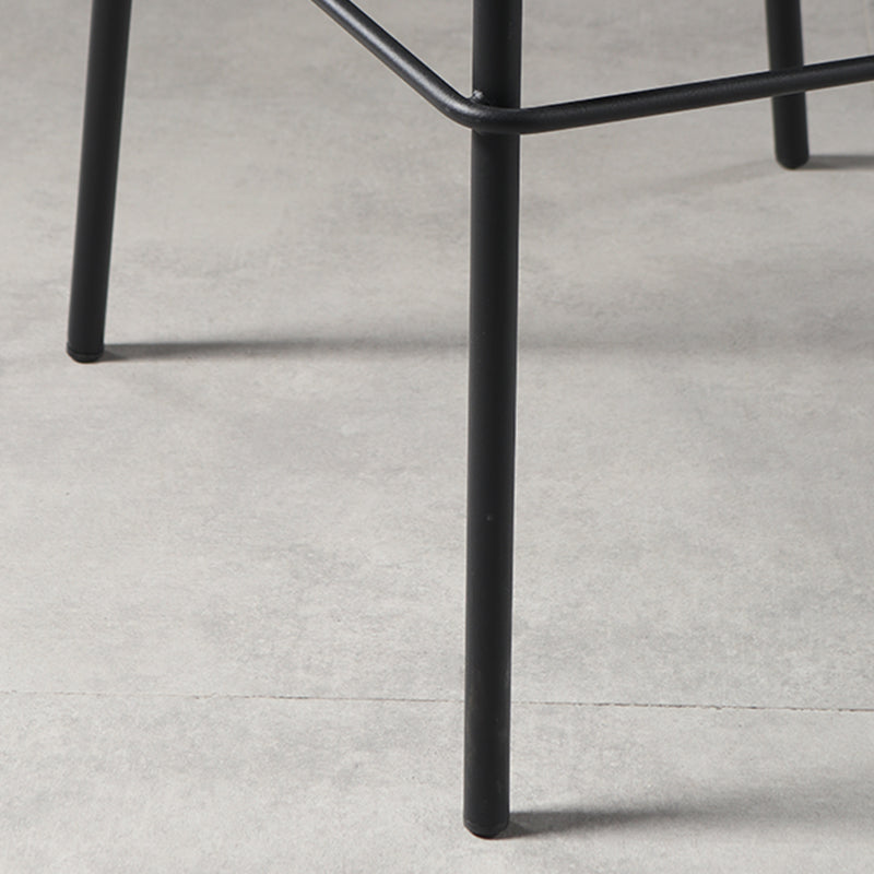 Contemporary Faux Leather Low Back Bucket Bar Stools with Metal Base