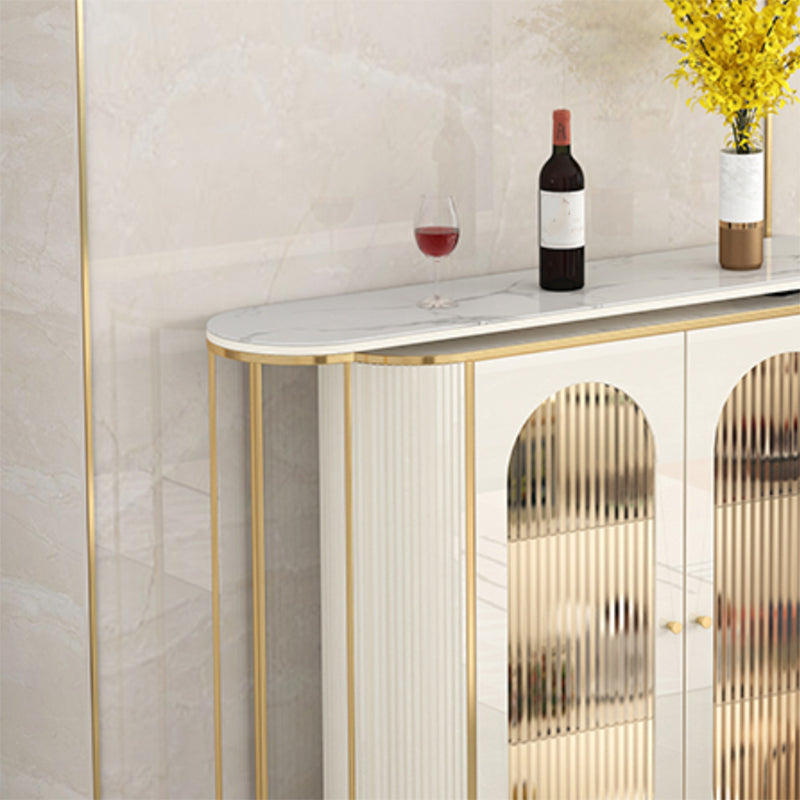 1/2 Pieces Counter Height Pub Set in Gold and White, Oval for Living Room