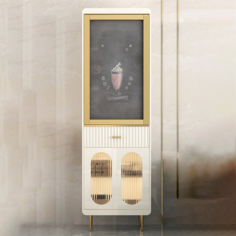 1/2 Pieces Counter Height Pub Set in White and Gold, Rectangular and Modern