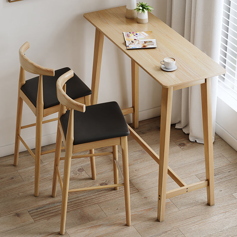 1/2/3 Pieces Counter Height Pub Set in Full Natural with Solid Wood