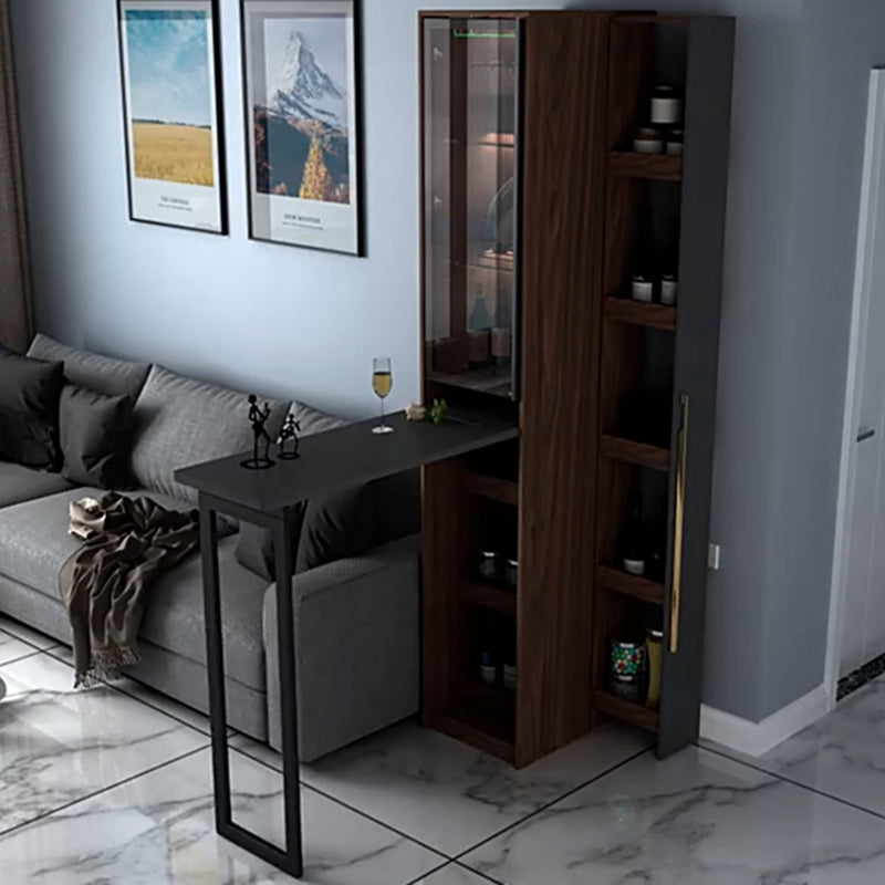 1/2/3 Pieces Counter Height Pub Set in Brown and Black, Modern