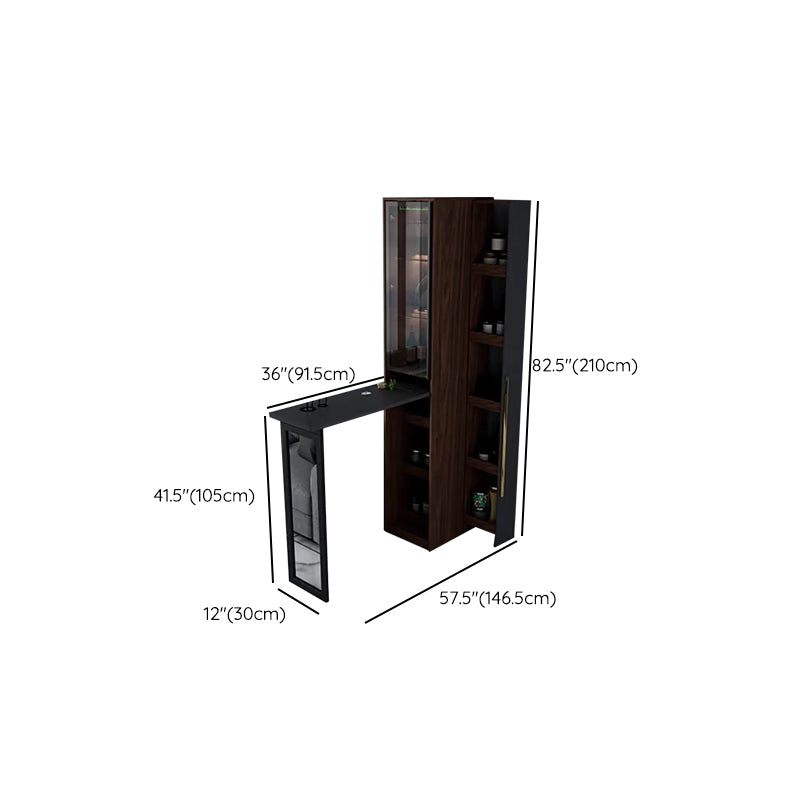 1/2/3 Pieces Counter Height Pub Set in Brown and Black, Modern