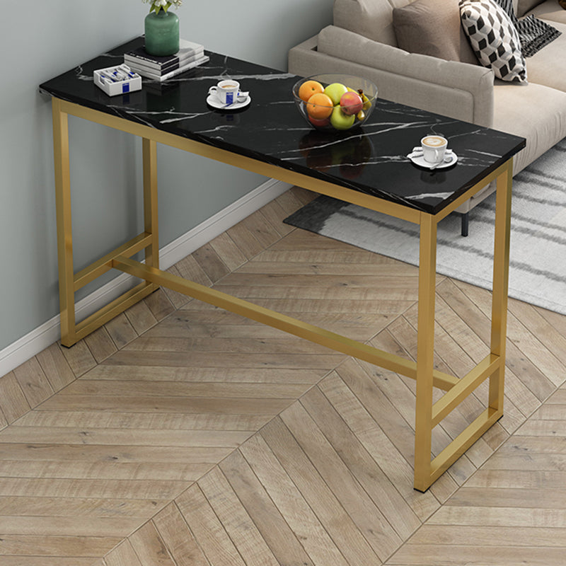 Glam Style Rectangle Wood Bar Height Pub Table for Living Room