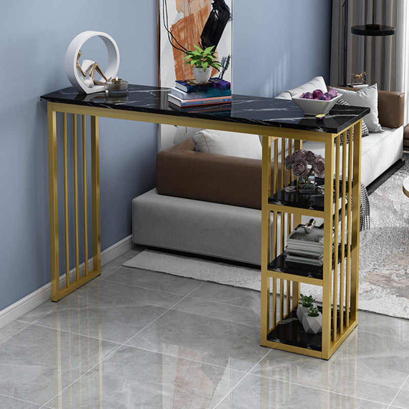 Glam Style Rectangle Wood Bar Height Pub Table for Living Room