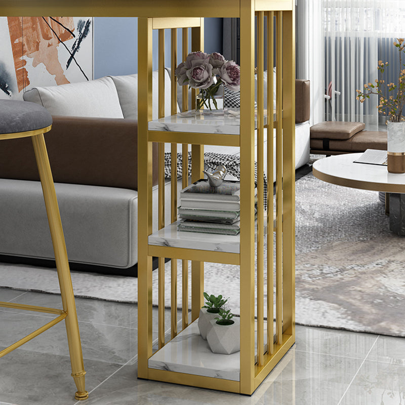 Glam Style Rectangle Wood Bar Height Pub Table for Living Room