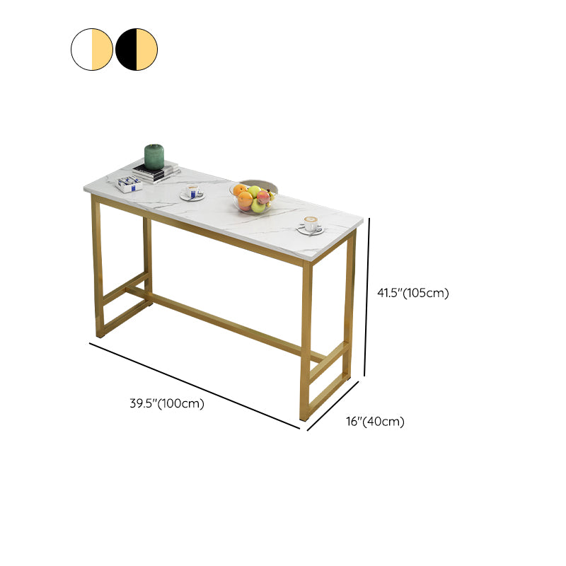 Glam Style Rectangle Wood Bar Height Pub Table for Living Room