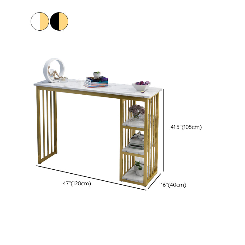 Glam Style Rectangle Wood Bar Height Pub Table for Living Room