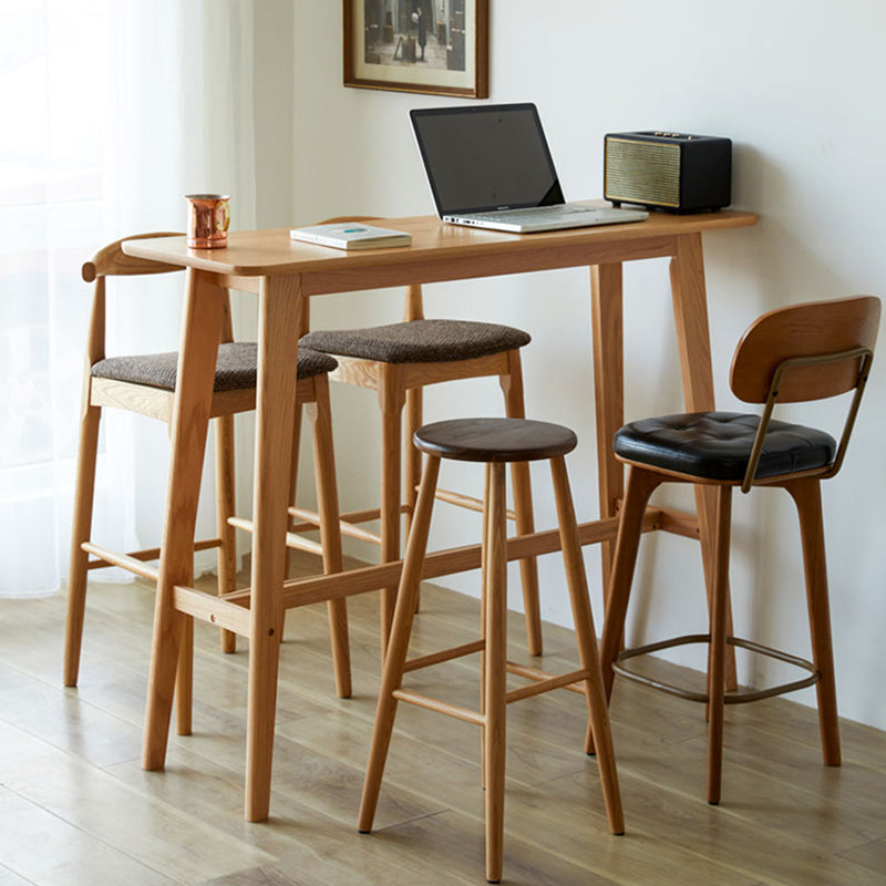 Contemporary Solid Wood Rectangle Bar Height Pub Table for Living Room