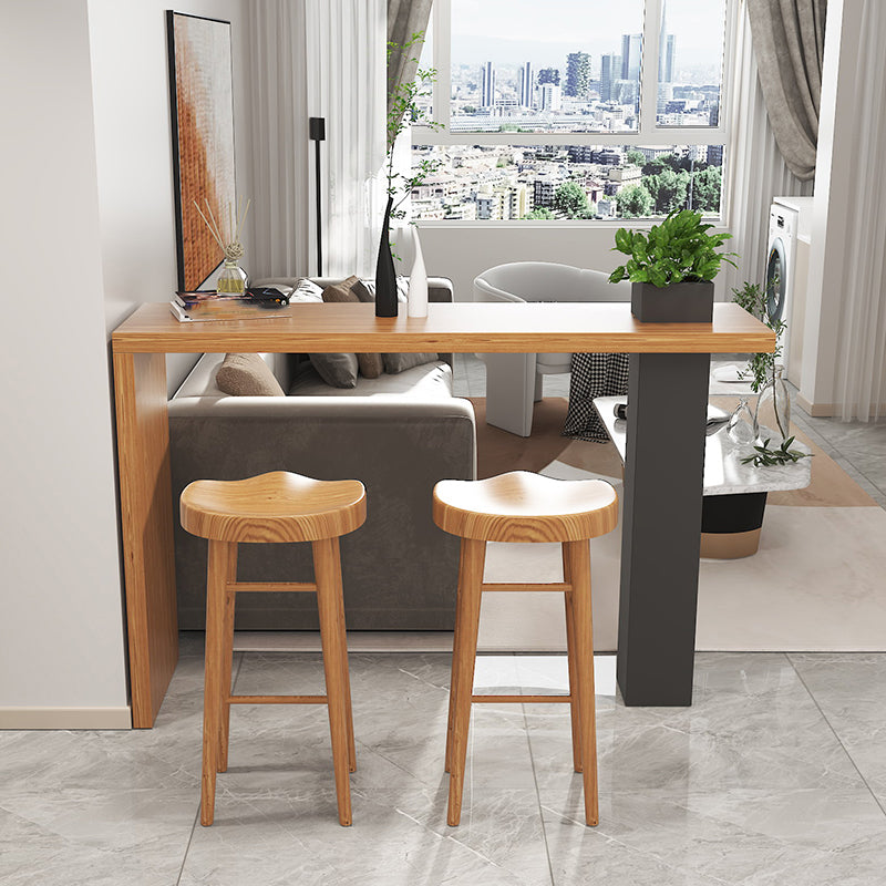 Modern Style Rectangle Solid Wood Bar Height Pub Table for Indoor