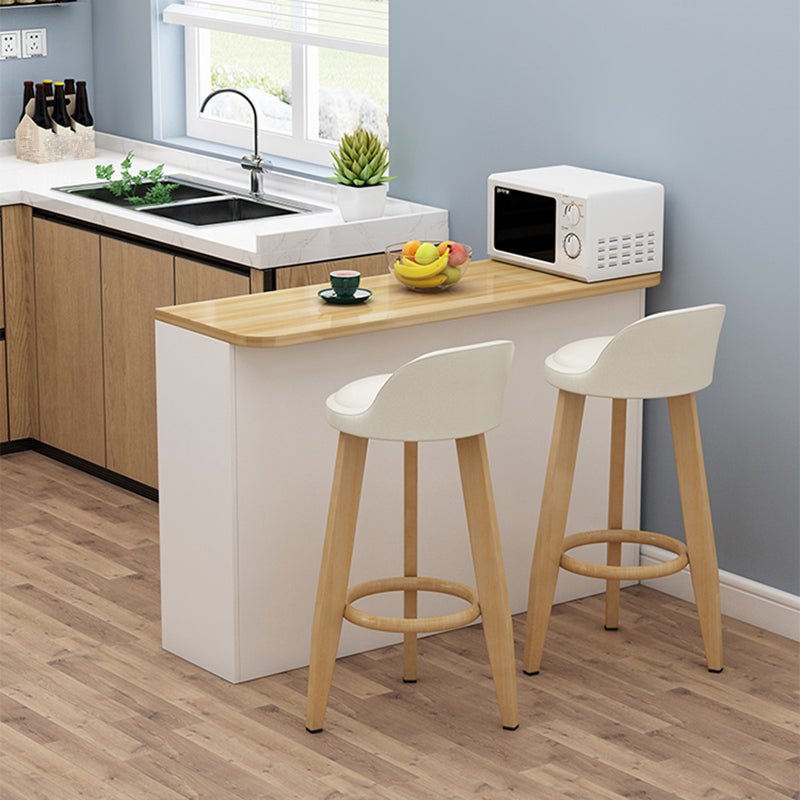 Modern Style Rectangle Wood Bar Height Pub Table for Kitchen