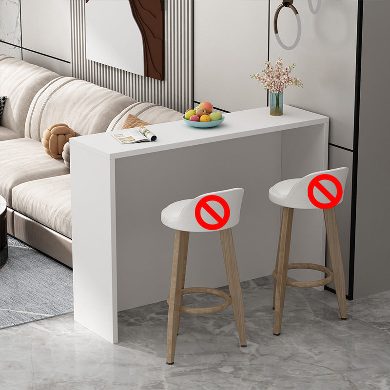 Matte Finish Manufactured Wood Pub Table Rectangle Bistro Table for Living Room